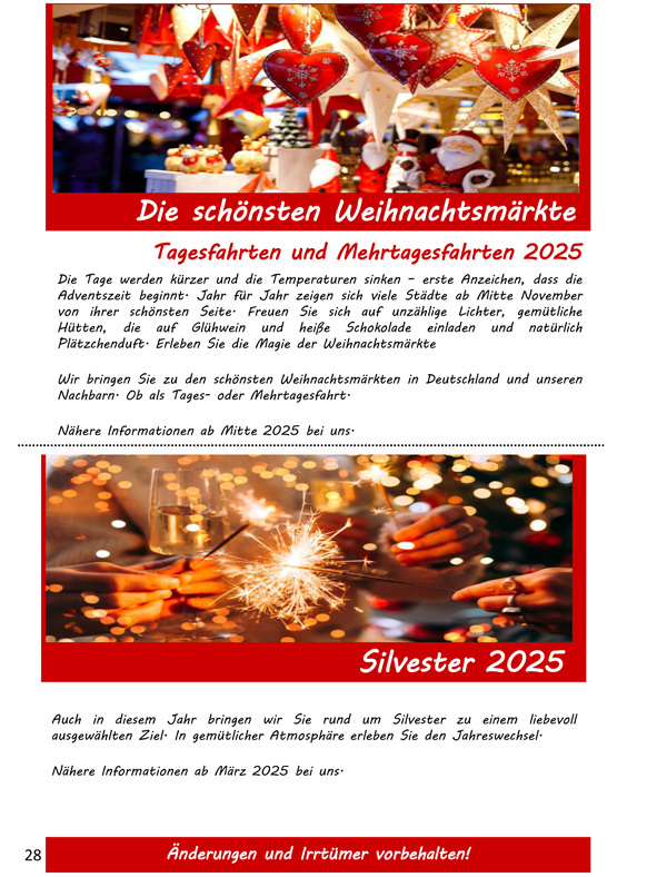 24 Weihnachtsmaerkte und Silvester